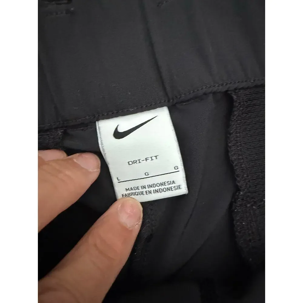 Nike Dri-FIT Victory Shorts Size L Black Stretch Mid-Rise Classic Zip Fly Golf